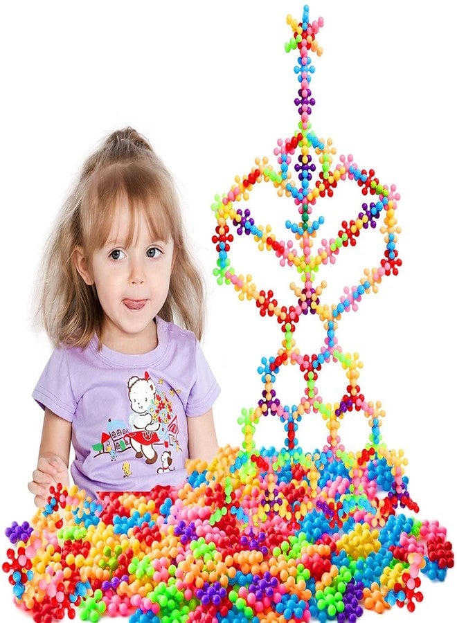 Zusaca Plum Building Blocks Toy, Cogs Toys for Kids, Plastic Building Discs Sets, Snowflake Toy with Storage Bag, Kids Educational Toys Play Resources, Safe Material (Random Color) (300 pc) - Image 1